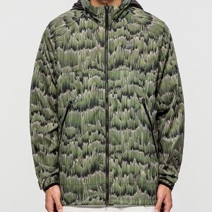 Undefeated TG Running Shell Jacket Green and Black Patterned Windbreaker
